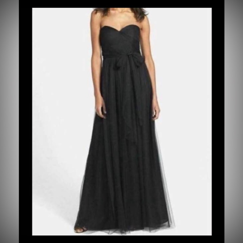 Anthropologie Jenny Yoo Annabelle Convertible Black Dress